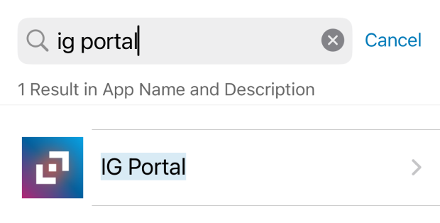 Step 3: Search for IG Portal DEV